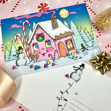 Load image into Gallery viewer, Candyland Holiday 4x6” postcard