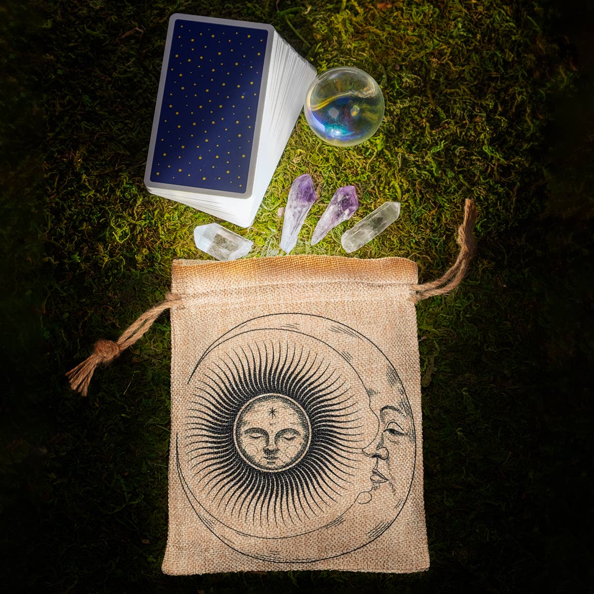 Moon and Sun Large Tarot Crystal Pouch – The Cosmic Exchange