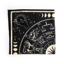 Load image into Gallery viewer, 100% Silk Scarf Signs of the Zodiac Astrology Bandana 17x17