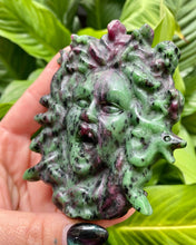 Load image into Gallery viewer, Medusa Carving - Ruby Zoisite