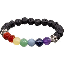 Load image into Gallery viewer, Chakra Stone & Lava bead Bracelet