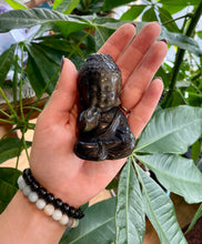 Load image into Gallery viewer, Gold sheen Obsidian Buddha
