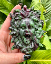 Load image into Gallery viewer, Medusa Carving - Ruby Zoisite