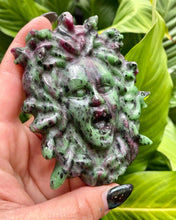 Load image into Gallery viewer, Medusa Carving - Ruby Zoisite