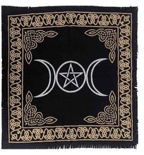 Load image into Gallery viewer, Altar Cloth / Crystal Grid Cloth Black, gold & silver