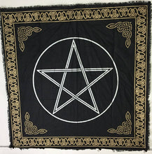 Load image into Gallery viewer, Altar Cloth / Crystal Grid Cloth Black, gold & silver