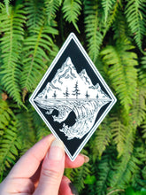 Load image into Gallery viewer, Mountains above Oceans below sticker