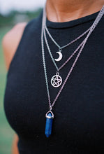 Load image into Gallery viewer, Layered Gemstone Pentagram Necklace