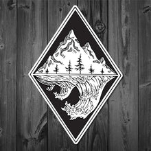 Load image into Gallery viewer, Mountains above Oceans below sticker