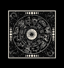 Load image into Gallery viewer, 100% Silk Scarf Signs of the Zodiac Astrology Bandana 17x17