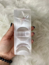 Load image into Gallery viewer, Selenite Sun, Moon & Star Tray