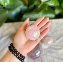 Load image into Gallery viewer, Angel Aura Rose Quartz Sphere