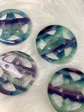 Load image into Gallery viewer, Fluorite Carved Pentacle / Pentagram