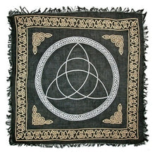 Load image into Gallery viewer, Altar Cloth / Crystal Grid Cloth Black, gold & silver