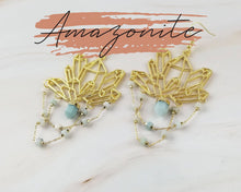 Load image into Gallery viewer, Gold Gemstone Cluster Earrings