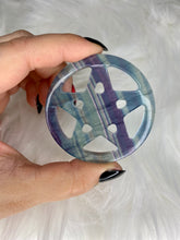 Load image into Gallery viewer, Fluorite Carved Pentacle / Pentagram
