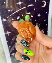 Load image into Gallery viewer, Carved Crystal Alien Skull