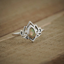 Load image into Gallery viewer, Ethiopian Opal Sterling Silver Lotus Rings
