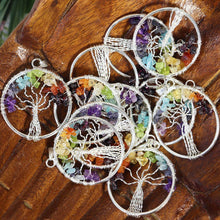 Load image into Gallery viewer, Crystal Chip Tree of Life Pendant Necklace
