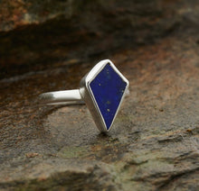 Load image into Gallery viewer, Gemstone Shield / Kite Sterling Silver Rings
