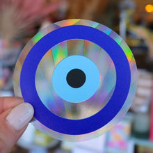 Load image into Gallery viewer, Blue Evil Eye Mini Suncatcher Sticker
