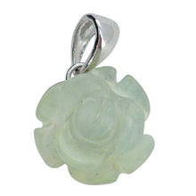 Load image into Gallery viewer, Prehnite Sterling Silver Rose Pendant
