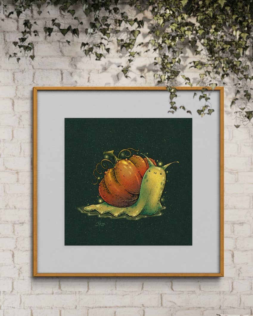 Pumpkin Snail 8x8 Art Print