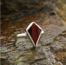 Load image into Gallery viewer, Gemstone Shield / Kite Sterling Silver Rings
