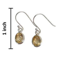 Load image into Gallery viewer, Faceted Citrine Sterling Silver Hook Earrings
