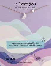 Load image into Gallery viewer, Moonstone I Love You To The Moon &amp; Back Necklace
