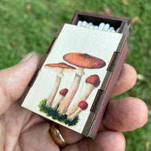 Load image into Gallery viewer, Wooden Matchbox • Mushroom Cluster

