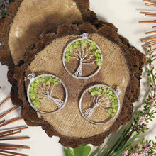 Load image into Gallery viewer, Crystal Chip Tree of Life Pendant Necklace
