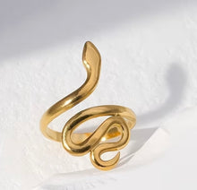 Load image into Gallery viewer, Stainless Steel Serpent Cuff Snake Rings
