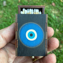 Load image into Gallery viewer, Matches • Evil Eye Wooden Matchboxes•
