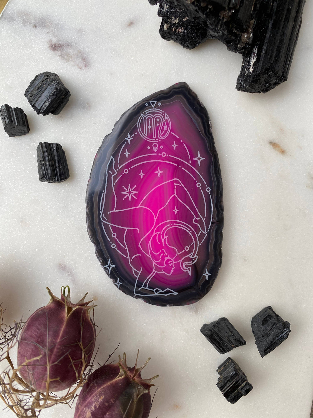 Scorpio Zodiac Symbol Agate Slices Astrology Sign