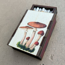 Load image into Gallery viewer, Wooden Matchbox • Mushroom Cluster
