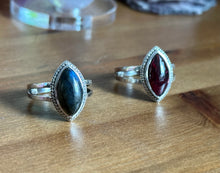 Load image into Gallery viewer, Almond Shape Stone Rings - Sterling Silver
