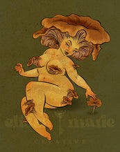 Load image into Gallery viewer, Winter Chanterelle Mushroom Pinup 8x10 Art Print
