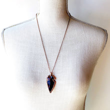 Load image into Gallery viewer, Knapped Mahogany Obsidian Arrowhead Necklace
