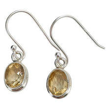 Load image into Gallery viewer, Faceted Citrine Sterling Silver Hook Earrings
