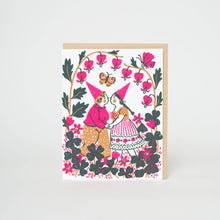 Load image into Gallery viewer, Kissing Butterflies Gnomes Greeting Card by Phoebe Wahl
