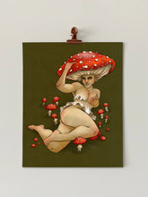 Load image into Gallery viewer, Fly Agaric Mushroom Pinup 8x10 Art Print
