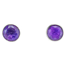 Load image into Gallery viewer, Faceted Amethyst Sterling Silver Stud Earrings
