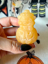 Load image into Gallery viewer, Orange Calcite Pumpkin Cat Jack-o’-lantern Kitty
