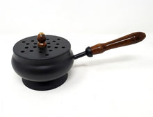 Load image into Gallery viewer, Iron Charcoal Burner with Lid and Wooden handle
