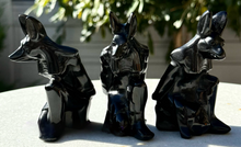 Load image into Gallery viewer, Black Obsidian Kneeling Anubis Carving 4”
