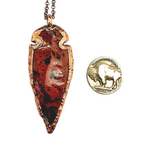 Load image into Gallery viewer, Knapped Mahogany Obsidian Arrowhead Necklace
