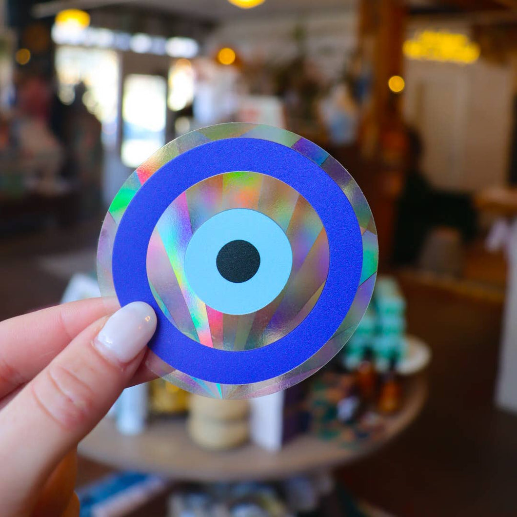 Blue Evil Eye Mini Suncatcher Sticker