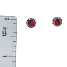 Load image into Gallery viewer, Faceted Garnet Sterling Silver Stud Earrings
