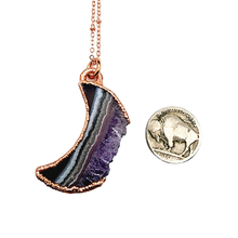 Load image into Gallery viewer, Waxing &amp; Waning Amethyst Crescent Moon Necklace
